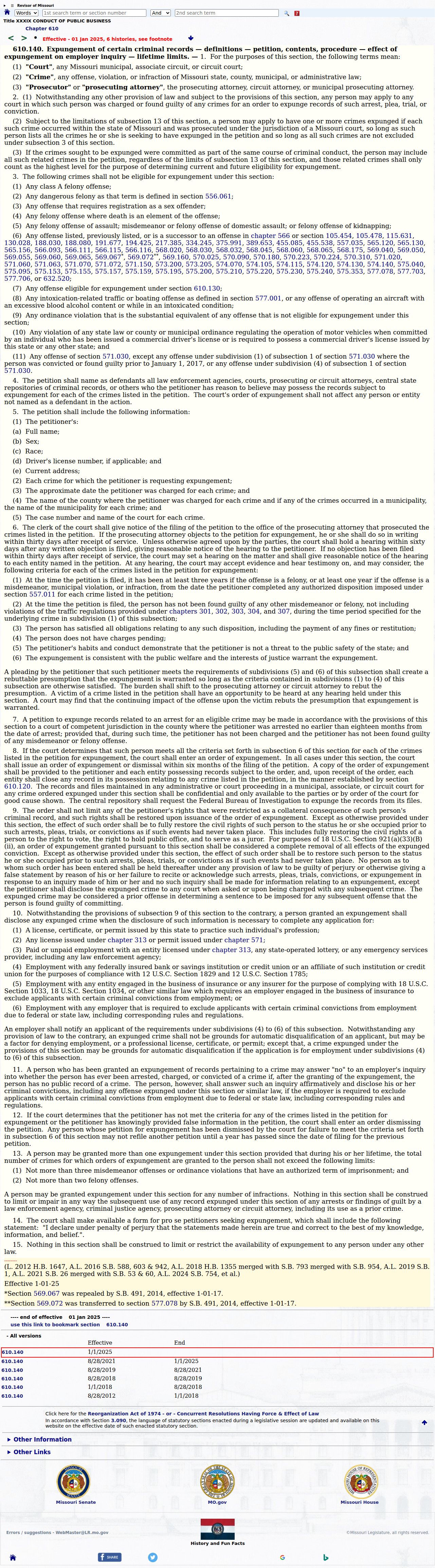 Adair County criminal court record expungement statute