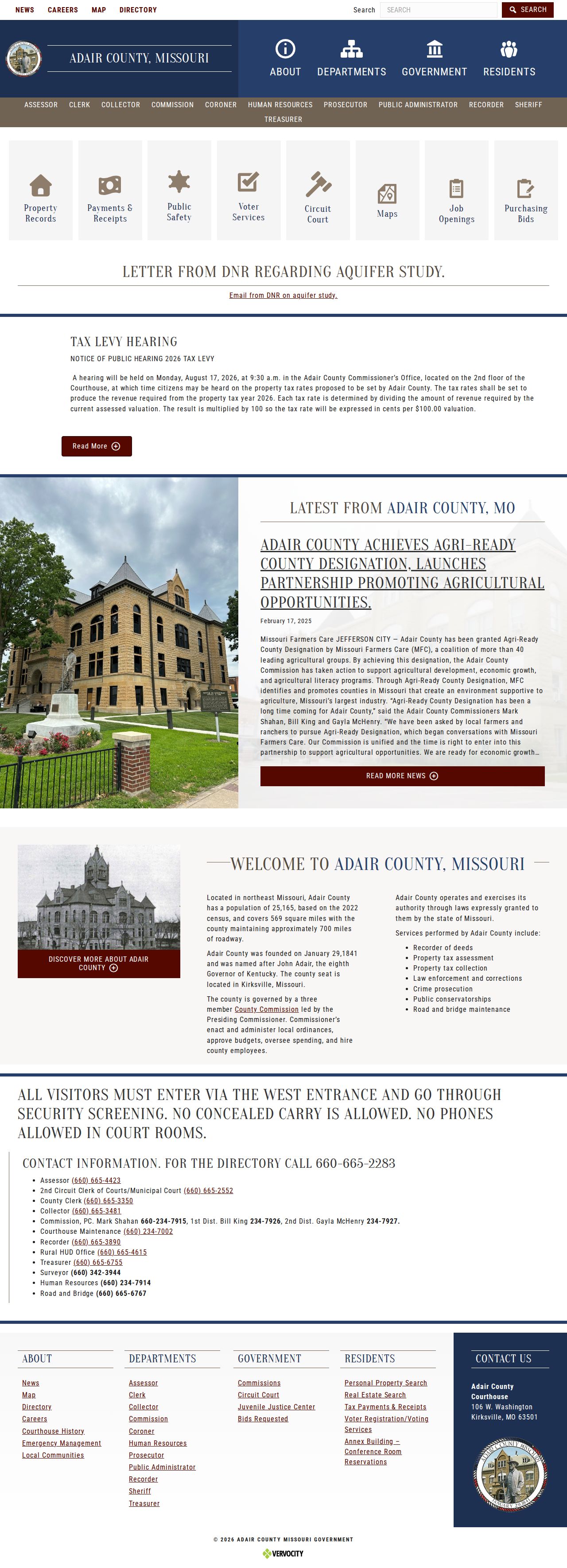 Adair County court docket county government source page