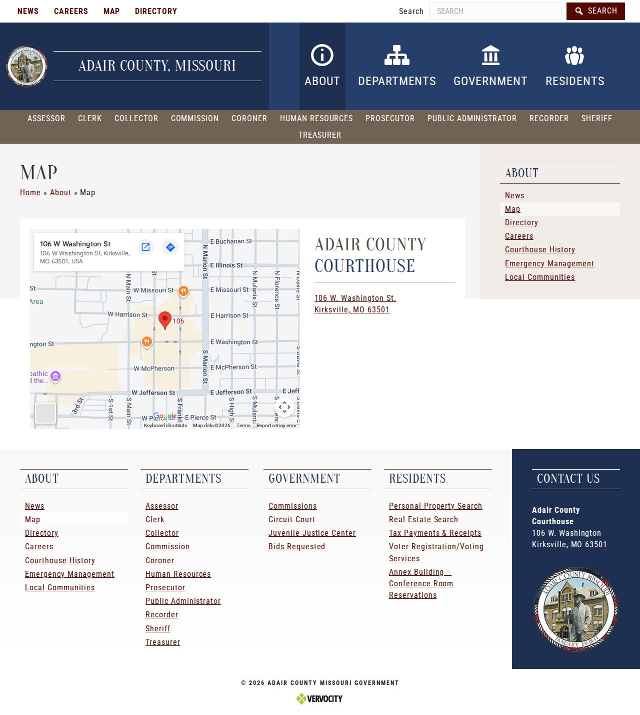 Adair County court docket courthouse map source