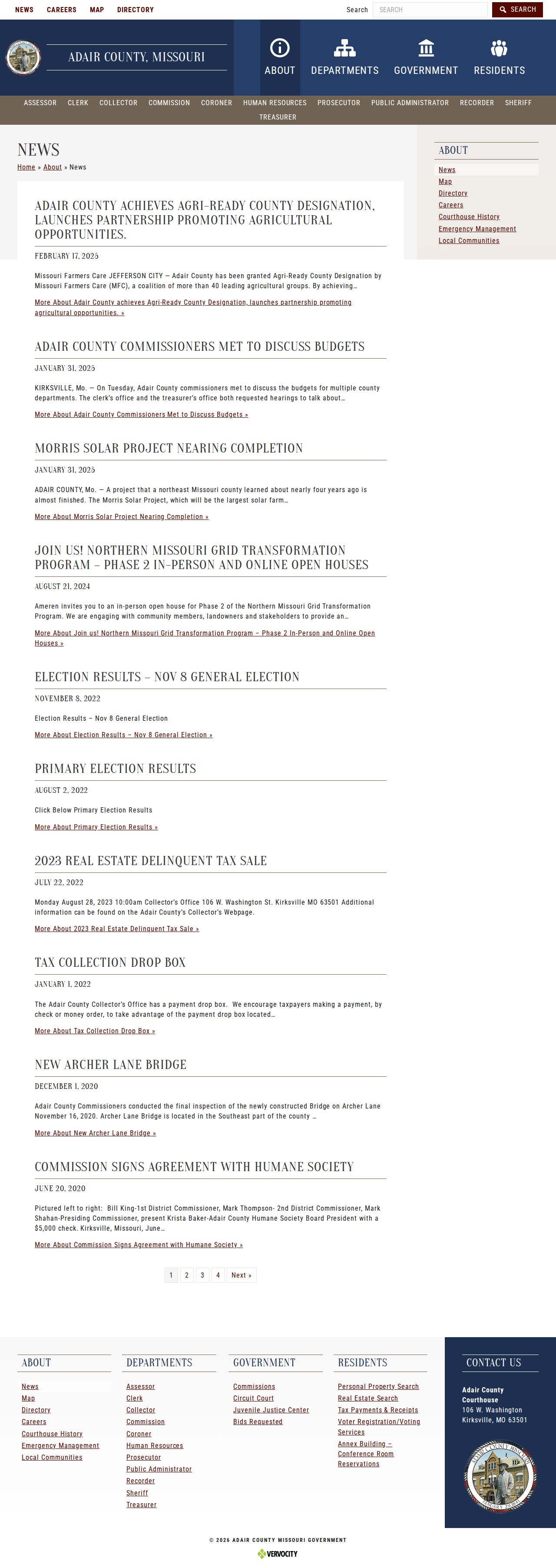 Adair County court docket county news source page