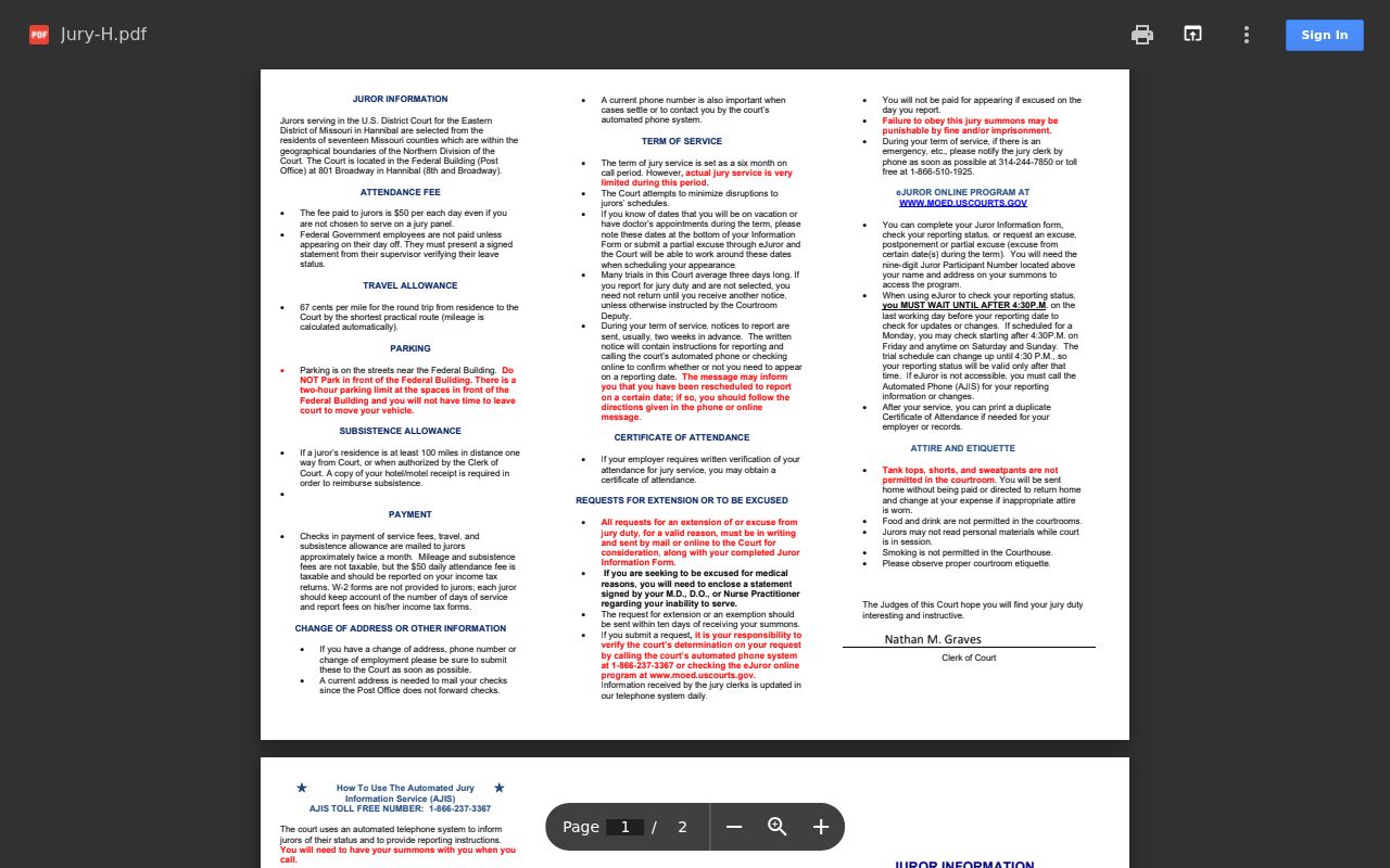Millard court records separate federal court information source